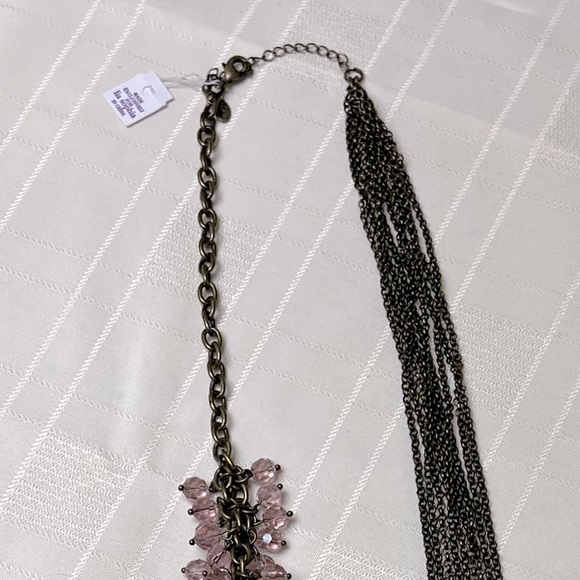 Lia Sophia Vintage Antique Gold Tone Blushing Pink Resin Necklace NWT - Picture 11 of 14